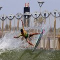 Gabriel Medina rides a wave in an early round.